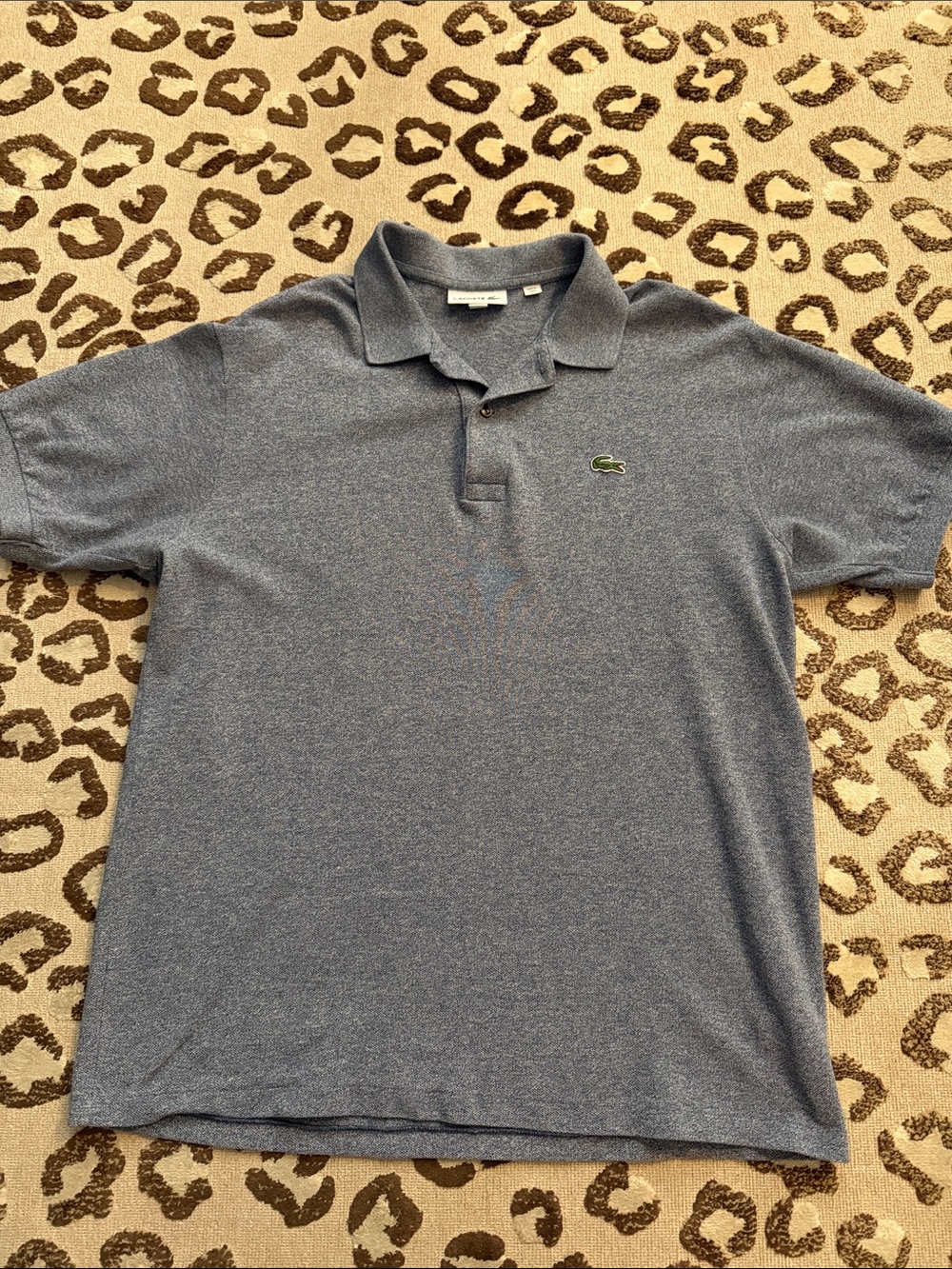 Lacoste Men’s Heather Slate Polo with Green Croc